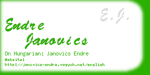 endre janovics business card